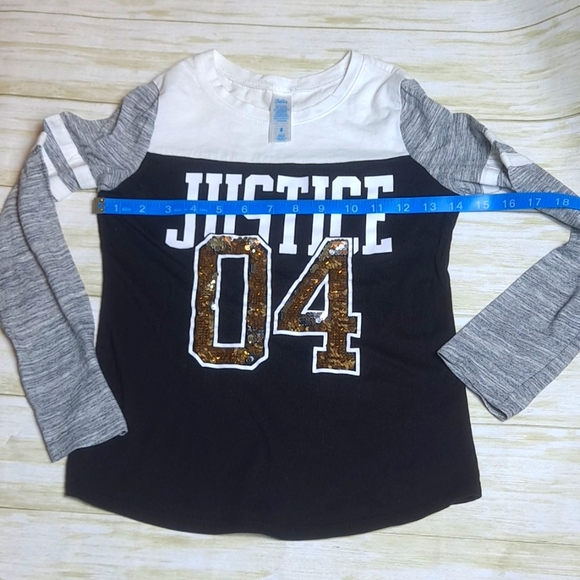 Justice Size 8 Sequin Long Sleeve Top - Picture 3 of 7